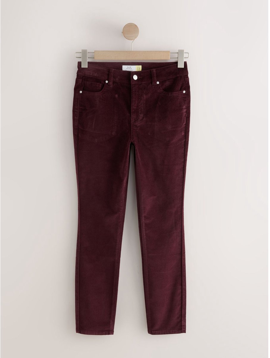 Next - Dames - Slim-fit jeans van corduroy fluweel - Rood