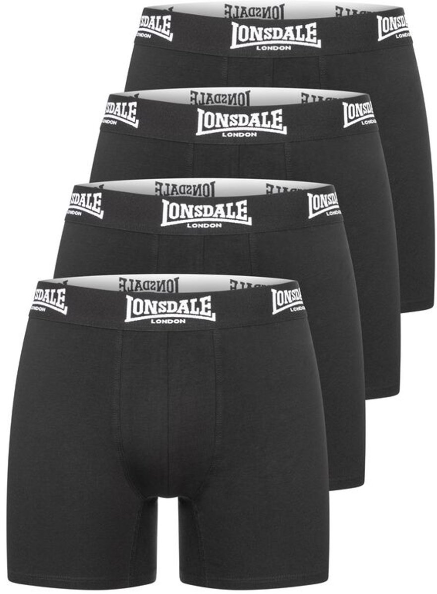 Lonsdale London West Challow (Set van 4) Heren Boxers - zwart - XL