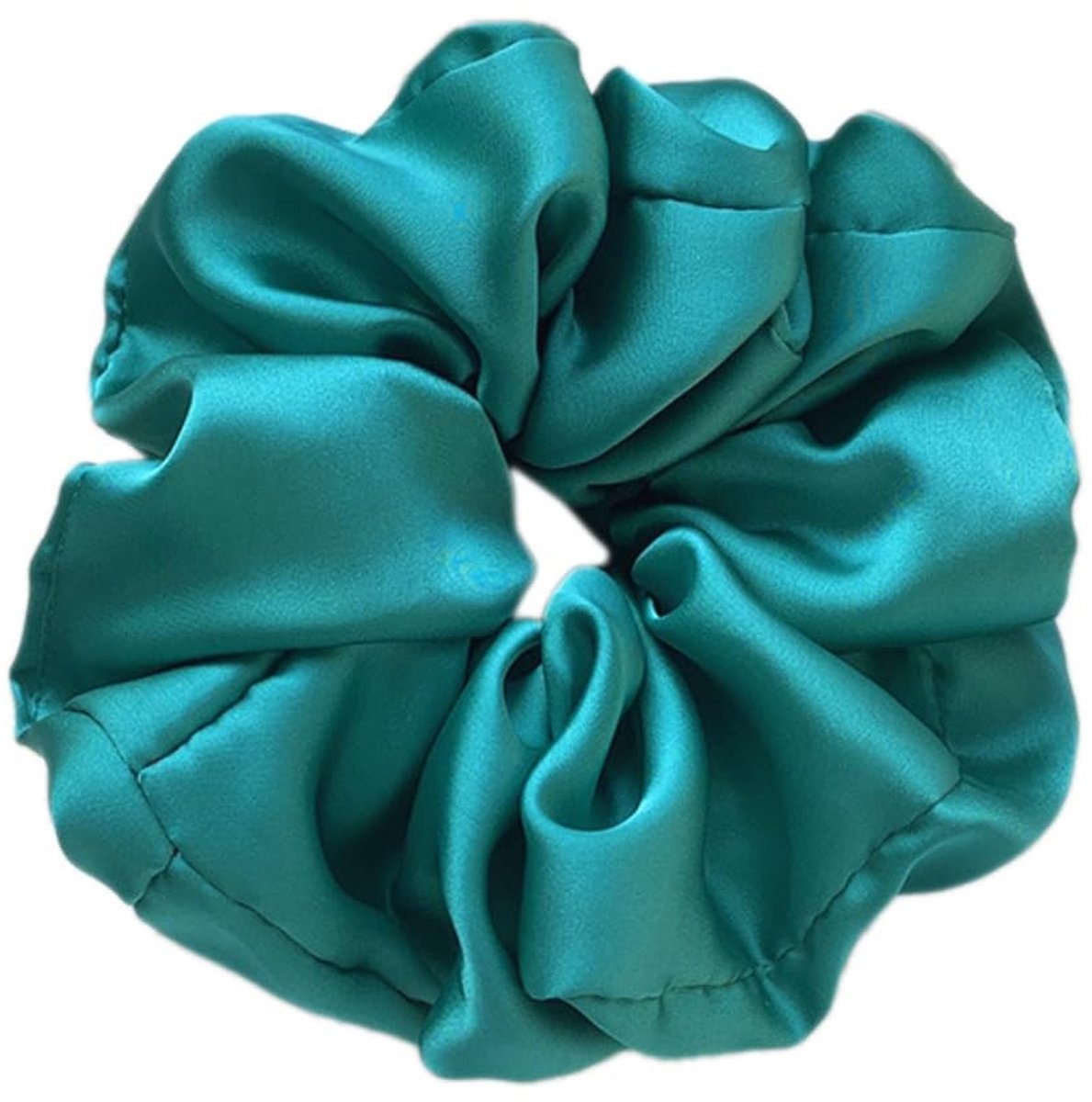 Satin Hair Bobbles - Zachte Scrunchies voor Dames en Meisjes - Diepblauwe Haarband