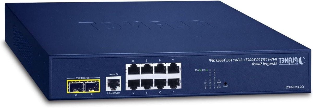 Gigabit Ethernet Switch - Netwerk Switch - Netwerk Uitbreiden - SNMP Beheer - 8 Poorten - Blauw