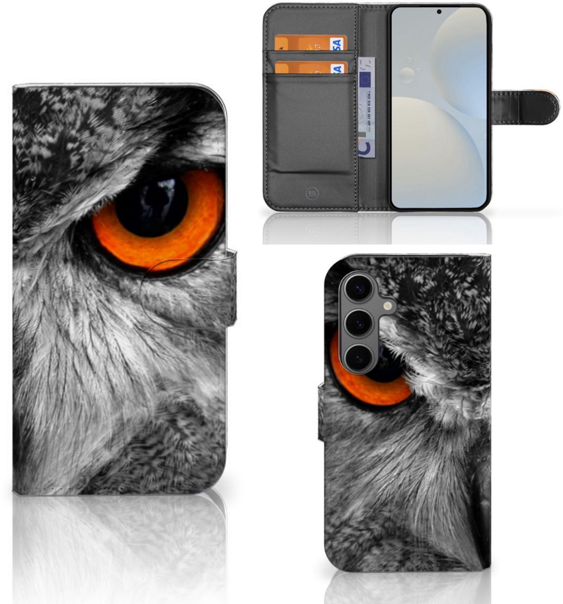 Samsung Galaxy S25 Telefoonhoesje met Pasjes Uil