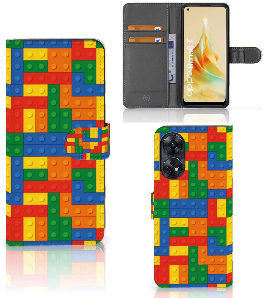 Book Case voor OPPO Reno8 T 4G Telefoon Hoesje Blokken