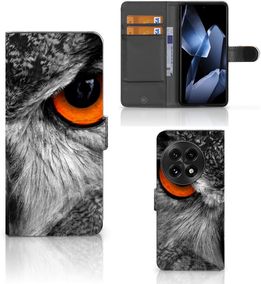 OnePlus 13 Telefoonhoesje met Pasjes Uil