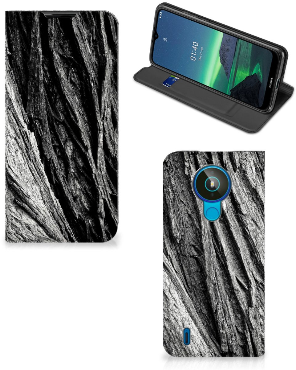 Book Wallet Case Nokia 1.4 Boomschors Grijs