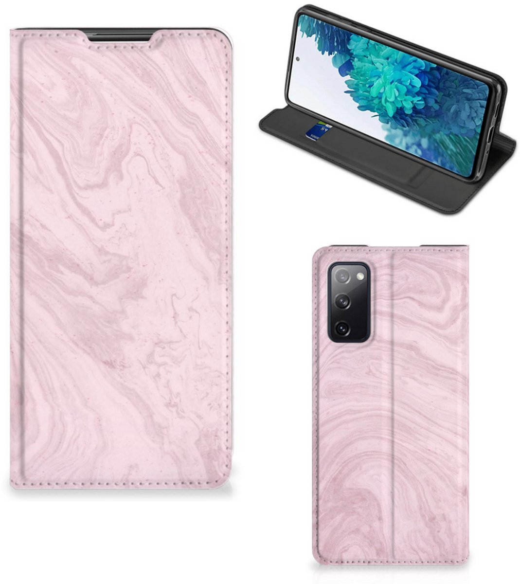 Samsung Galaxy S20 FE Standcase Marble Pink - Origineel Cadeau Vriendin