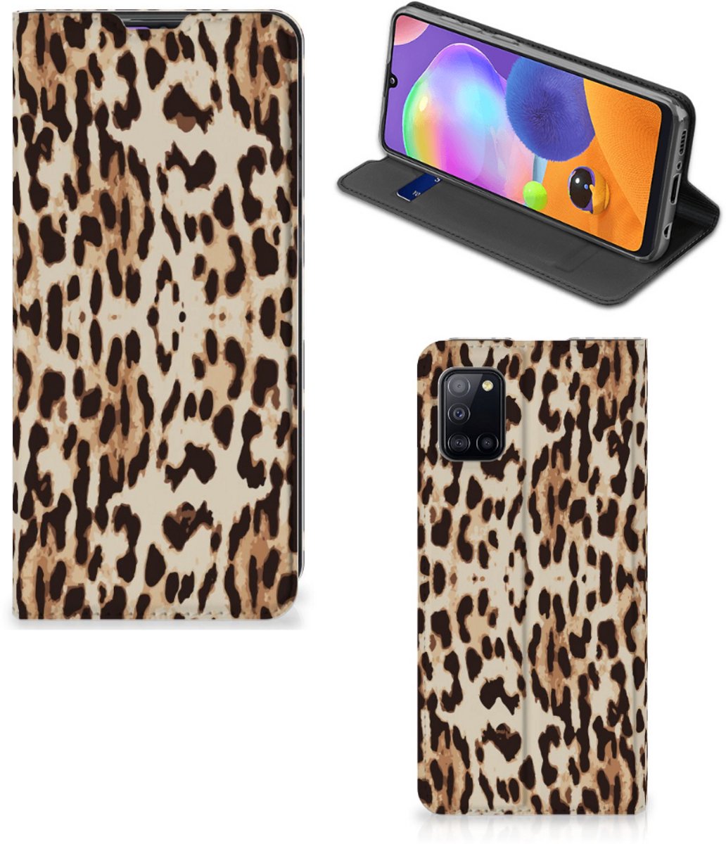 Standcase Hoesje voor Samsung Galaxy A31 Hoesje maken Leopard