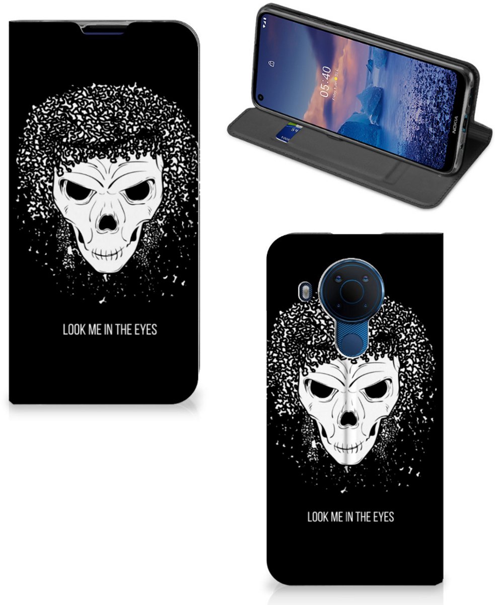 Book Case voor Mobiel BookCase Nokia 5.4 Skull Hair
