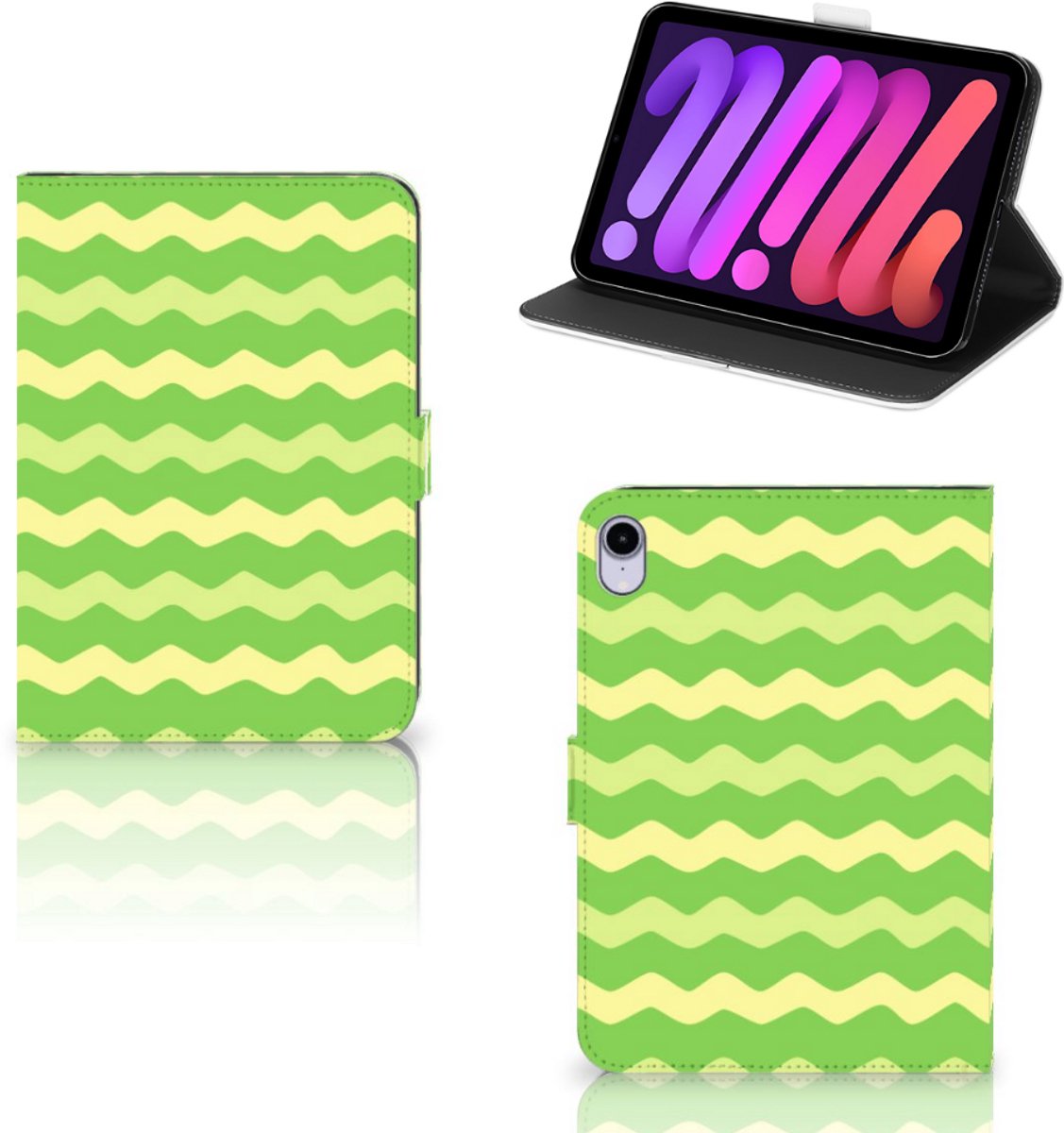 iPad Mini 6 (2021) Tablet Hoes Waves Green