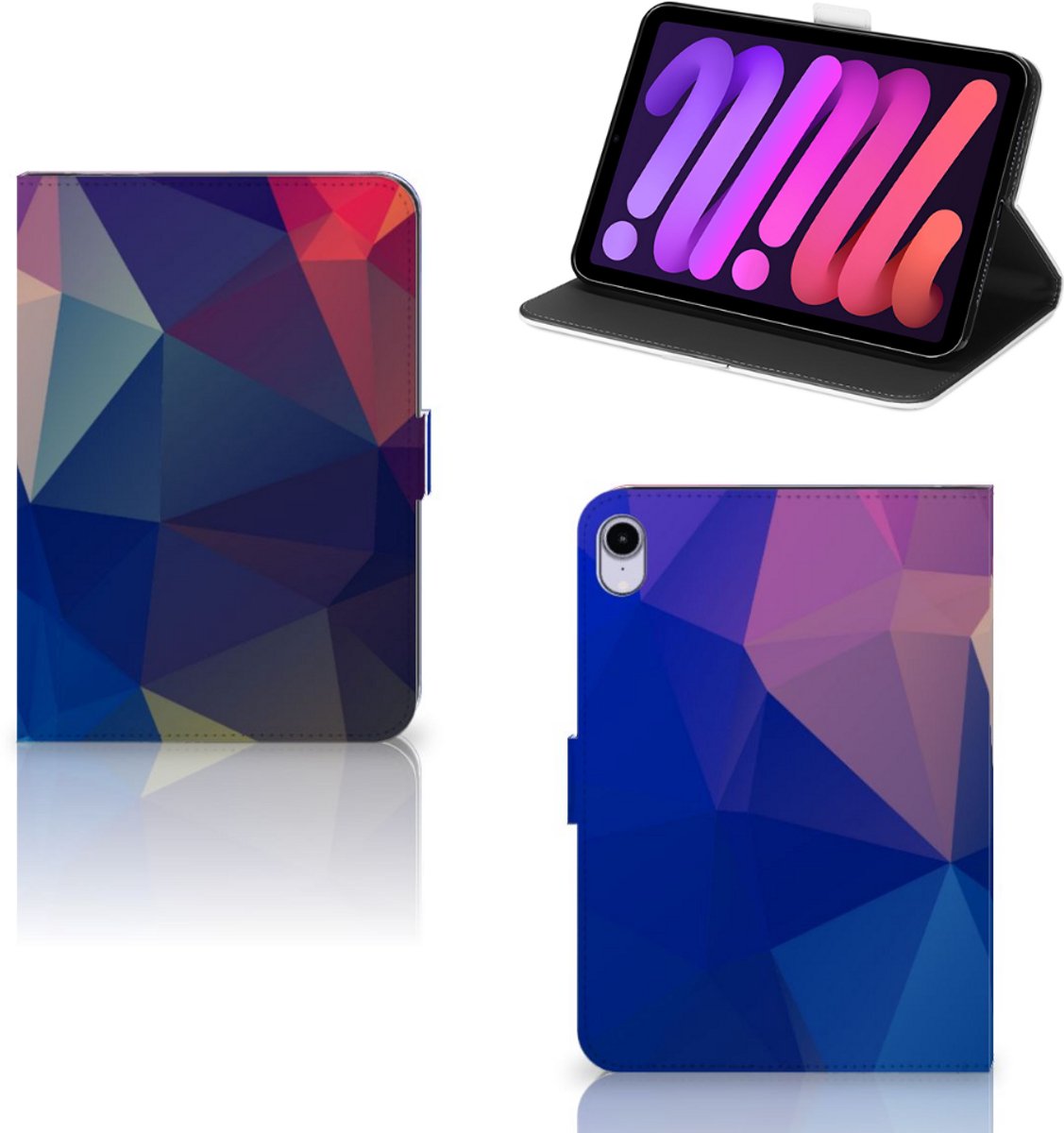 iPad Mini 6 (2021) Tablet Beschermhoes Polygon Dark