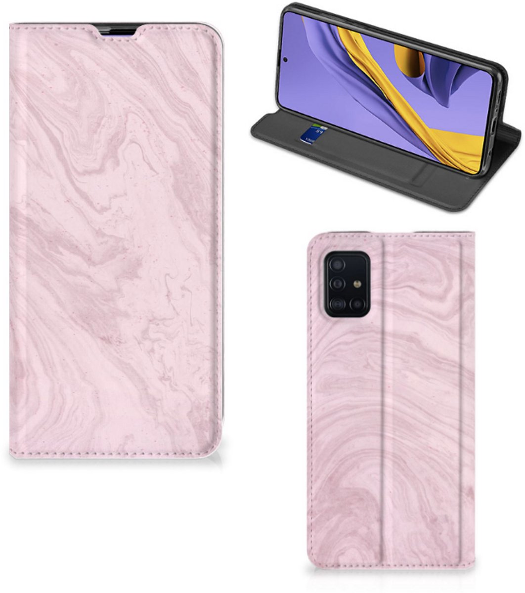 Samsung Galaxy A51 Standcase Marble Pink - Origineel Cadeau Vriendin