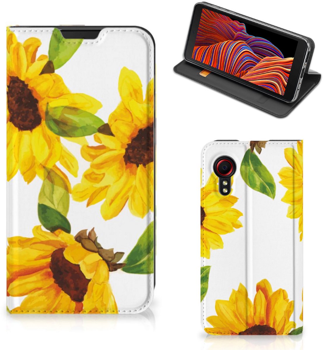 Smart Cover voor Samsung Galaxy Xcover 5 Zonnebloemen