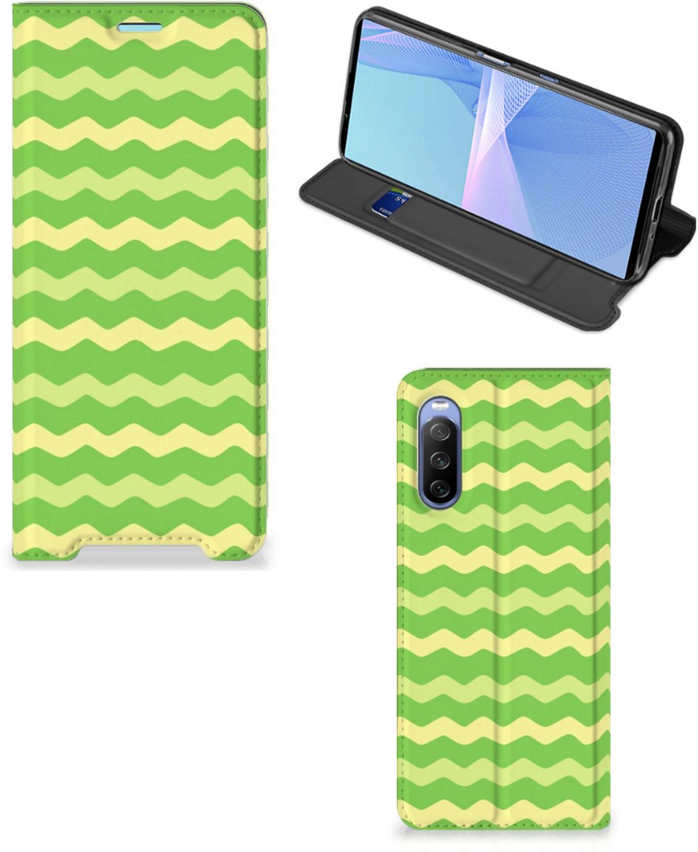 Sony Xperia 10 III Hoesje met Magneet Waves Green