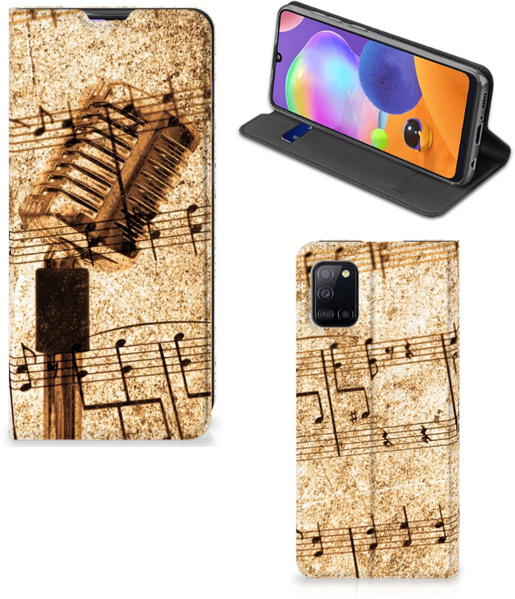 Samsung Galaxy A31 Stand Case Bladmuziek