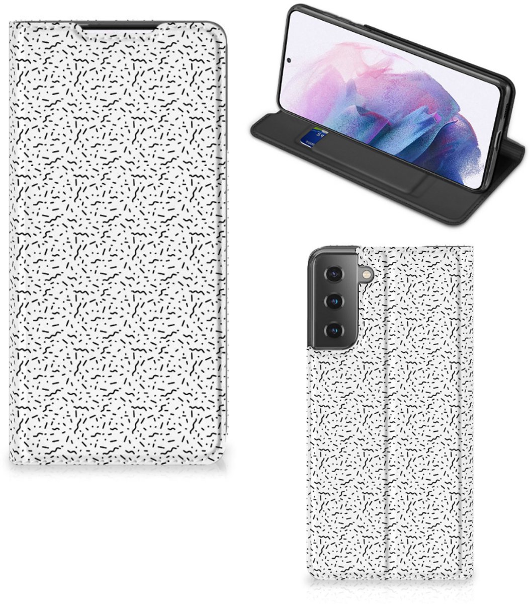 Samsung Galaxy S21 Plus Hoesje met Magneet Stripes Dots