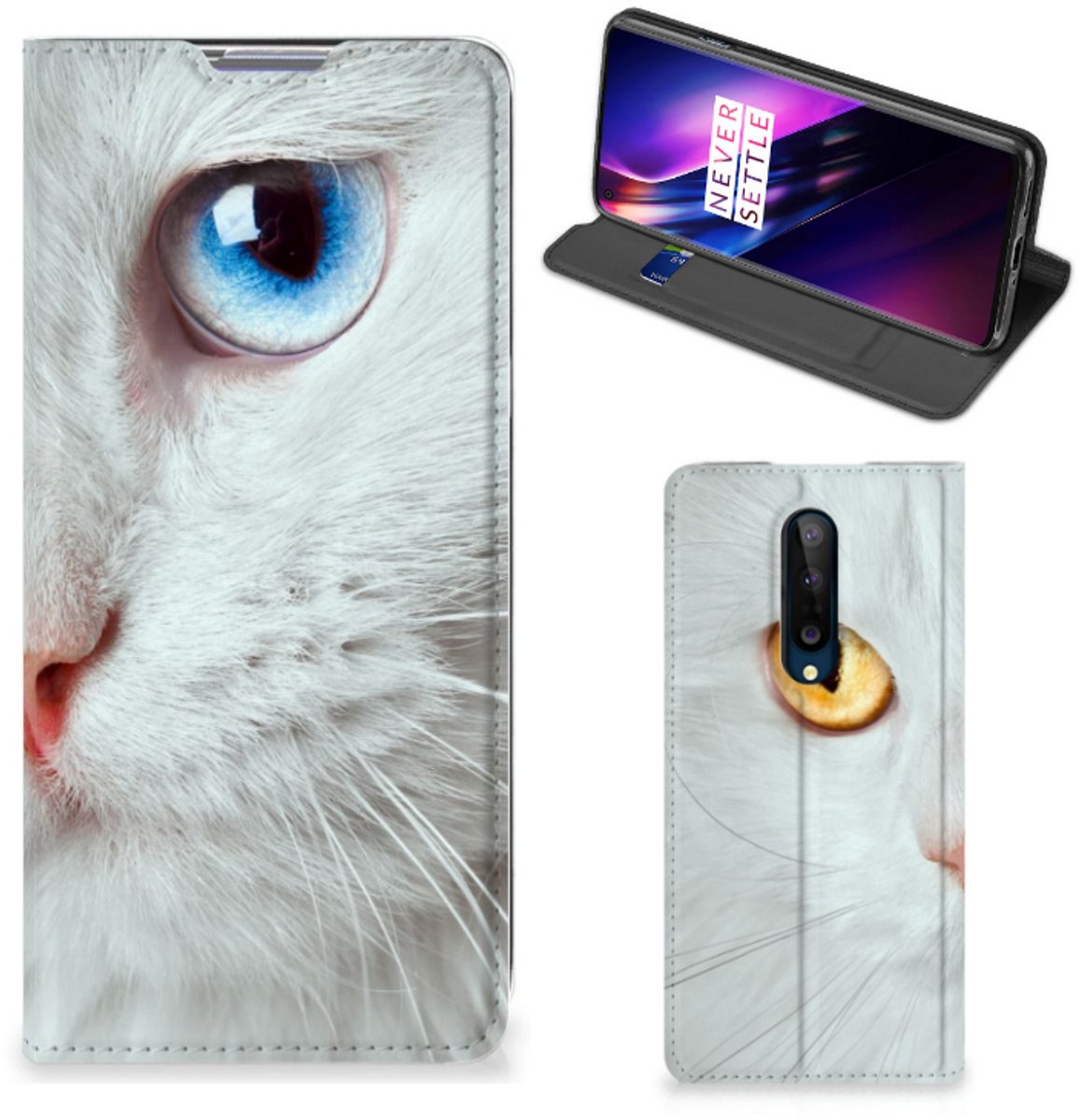 OnePlus 8 Hoesje maken Witte Kat