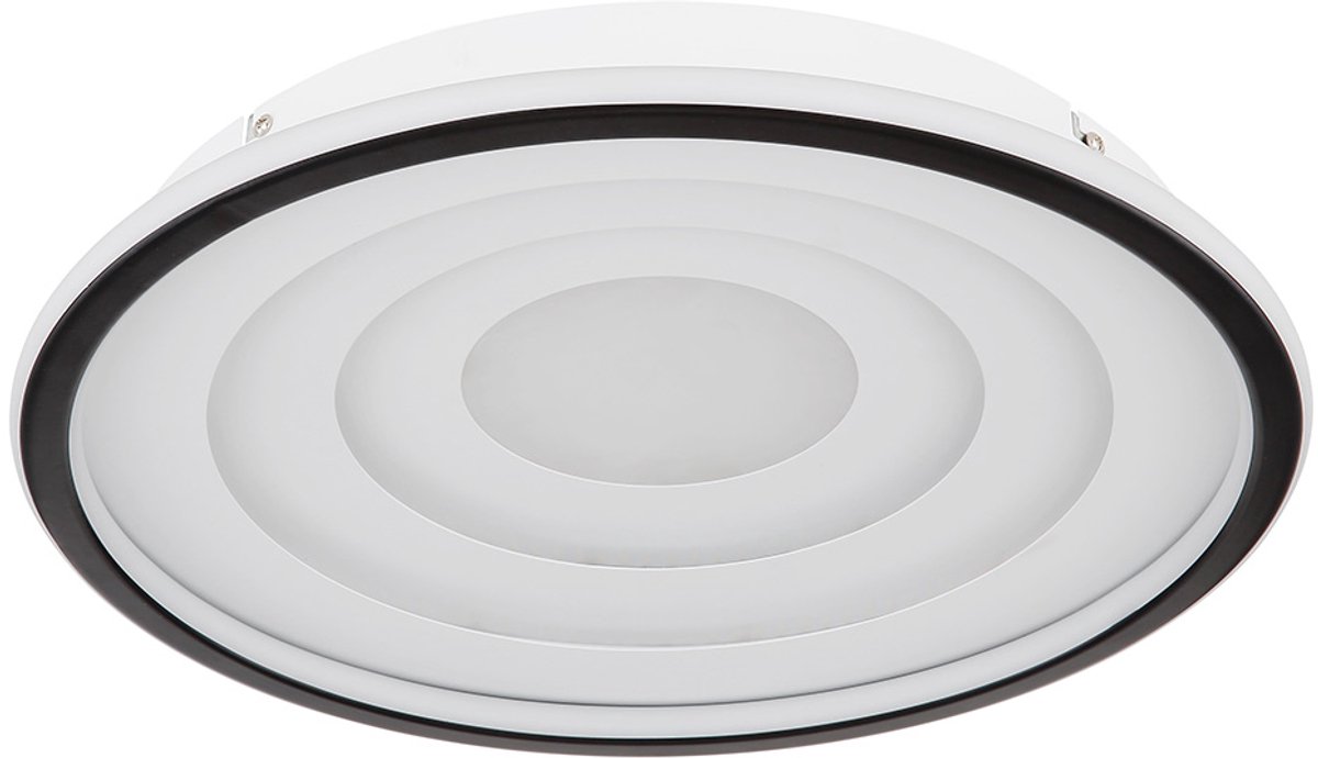 LED plafondlamp woonkamerlamp slaapkamer zwart wit, 24W 1200lm warm wit, DxH 40x5,7 cm