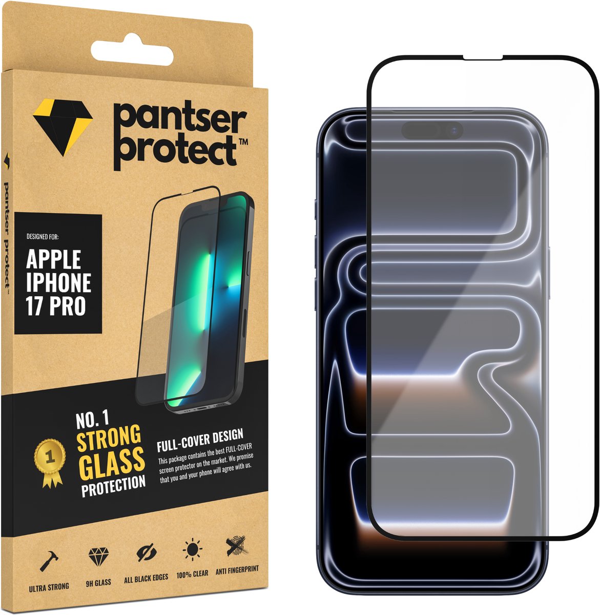 Pantser Protect™ Glass Screenprotector Geschikt voor Apple IPhone 17 Pro - Case Friendly - Premium Pantserglas - Glazen Screen Protector