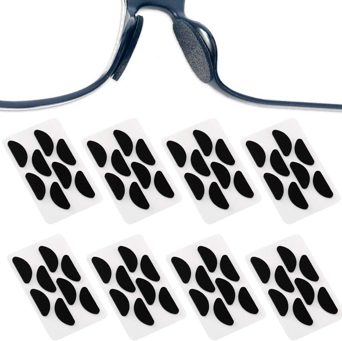 Neuspads Bril - Bril Accessoires - Comfortabel Dragen - Zelfklevend Anti-slip - 40 Stuks - Zwart Blauw