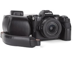 Beschermende Camera Case voor Nikon Z50 II met DX 16-50mm Lens - PU Leer, Afneembare Schouderriem en Kleine Ringen, Zwart, Ideaal voor Fotografie en Reizen