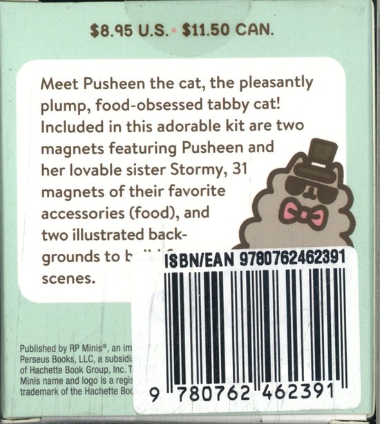 Pusheen kat met zonnebril en strik. ISBN/EAN 9780762462391.