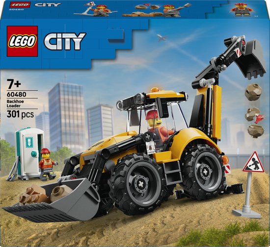 LEGO® City Gele Graaflaadmachine met Werkende Laadschop en Graafarm - Bouwspeelgoed voor Kinderen die van Trucks en Bouwsets Houden - Cadeautip voor Jongens en Meisjes Vanaf 7 Jaar - 60480