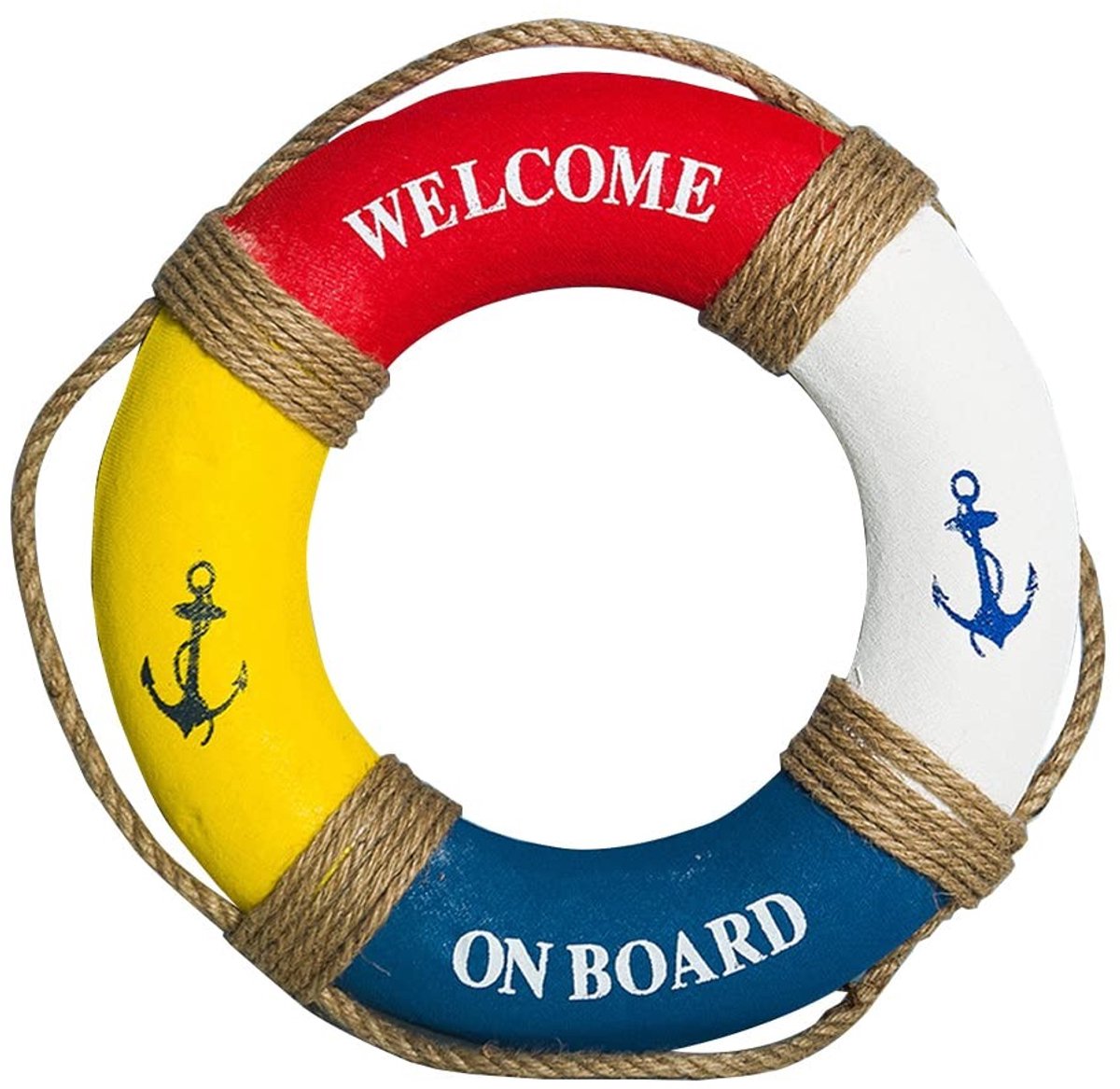 Allecto - Nautical Decoratie Reddingboei - Wanddecoratie - Decoratieve Boei - Voor Thuis - Nautische Stijl - Geschikt voor Binnen - Vier Kleuren