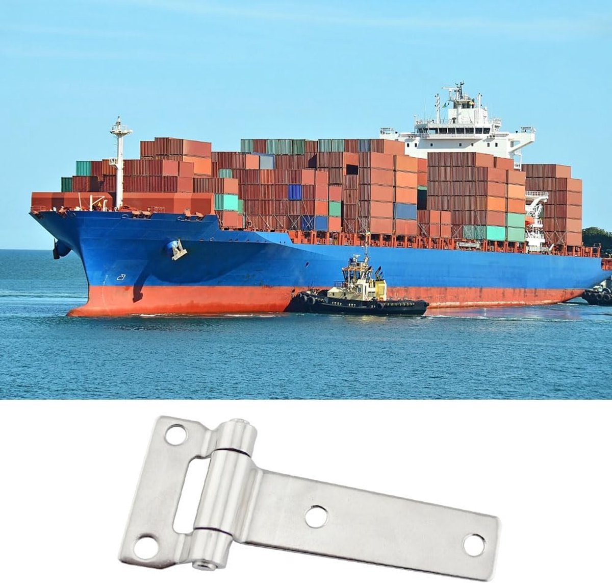 Deurluik Scharnier - Container Scharnier - Zware Deuren Bevestigen - T-Vorm Ontwerp - 135 x 58 mm - Zilver