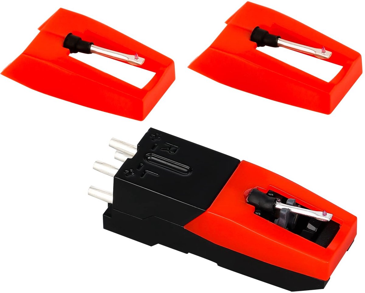 Allecto - Platenspeler Nadel - 2 Stuks Vervangende Needles - Hoogwaardige Kwaliteit - Rood - Platenspeler Accessoires - Perfect voor Vinyl Collecti...