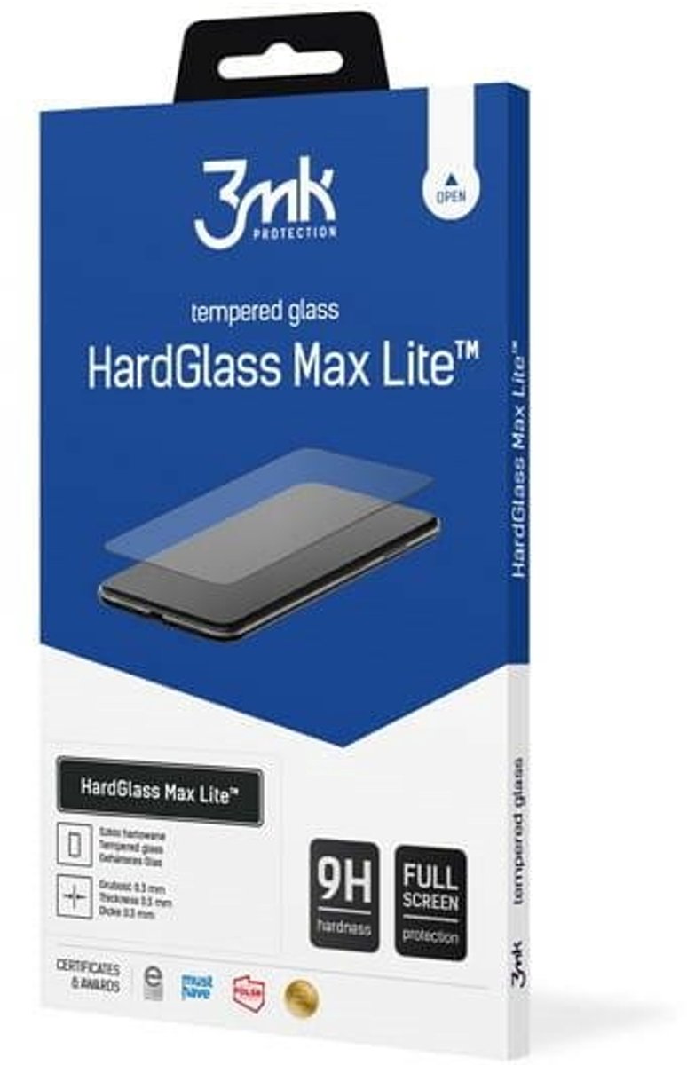 3MK HardGlass Max Lite - Gehard Glas Screenprotector - Xiaomi Redmi 11A - Zwart