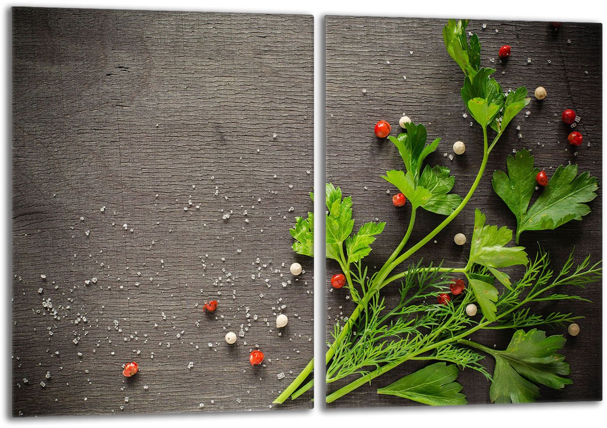 TMK ArtDeko - Glazen Beschermplaat - Snijplank - 2x40x52cm - Peper Grafiek