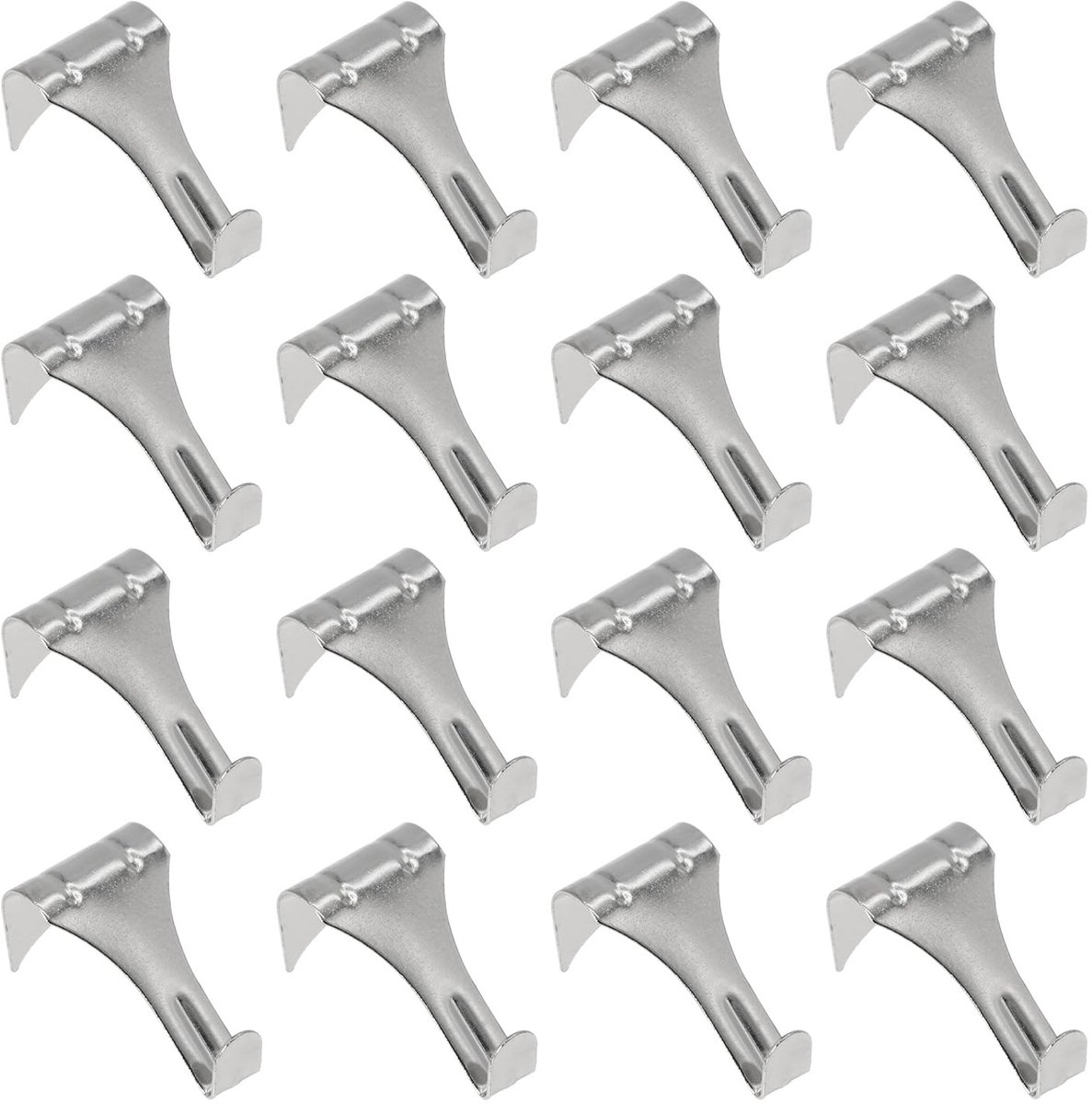 Allecto - Picture Rail Haken - 16 stuks - Robuuste metalen haakjes - Zilver - Perfect voor kunst en foto’s - Geschikt voor diverse ruimtes