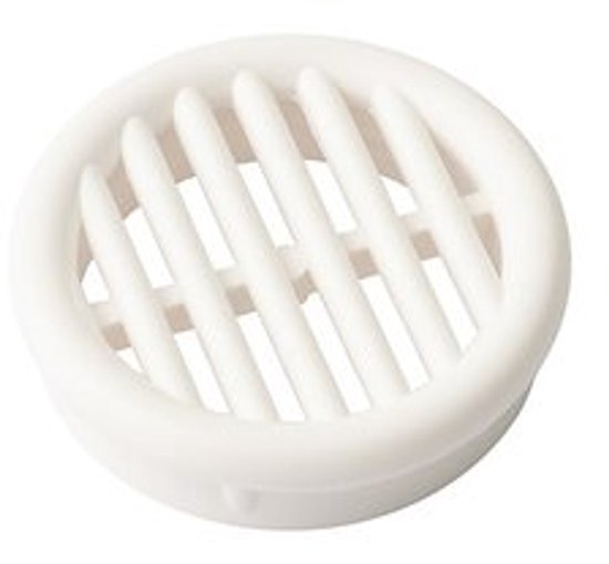 Wit rond ventilatierooster met lamellen