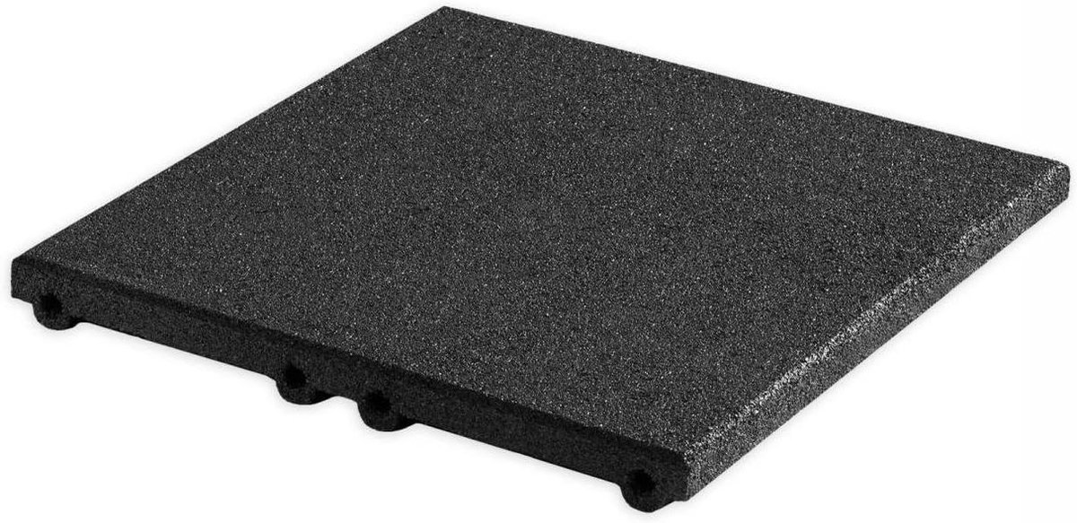 Valbeschermingsmat - Rubberen mat - Veiligheid verhogen - TÜV-getest 1.50m - 50x50x4cm - Zwart