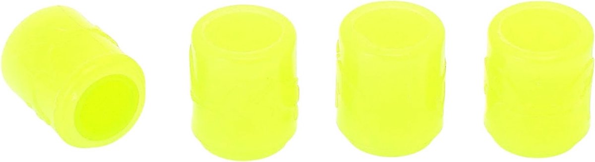 Decoratieve Ventieldoppen voor Auto, Truck, Motor en Fiets - 4 Stuks met Koeienpatroon, Geel, 8x17mm, Stofbescherming en Unieke Look