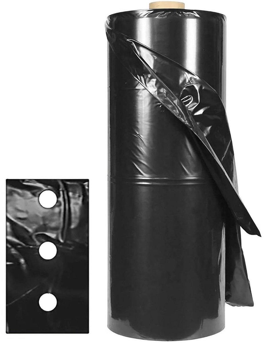 Mulchvlies - Onkruiddoek Worteldoek - Onkruid Voorkomen - Vocht Vasthoudend - 80 cm x 50 m - Zwart