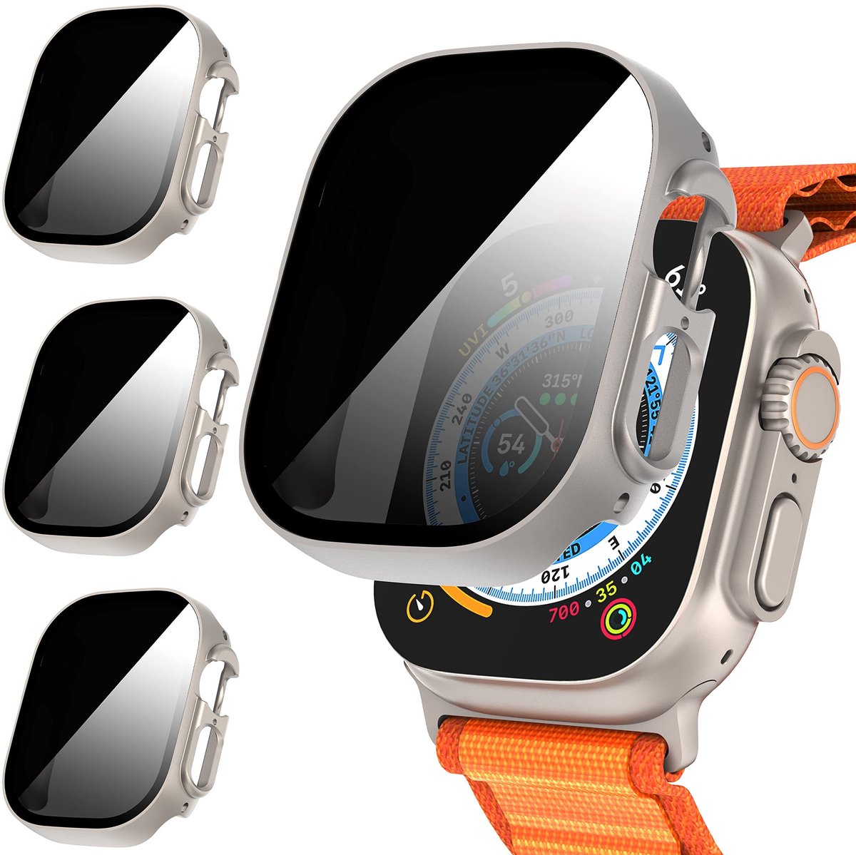 Allecto - Apple Watch Ultra 3/2/1 49mm - Gehard Glas - Allround Bescherming - Anti-Spy - Privacyschermbeschermer - Geschikt voor Apple Watch Ultra ...