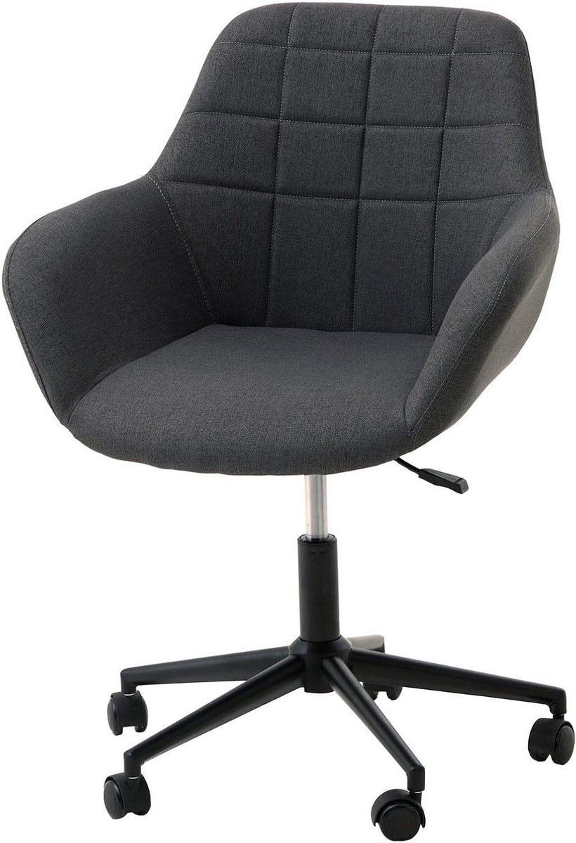 Draaibare bureaustoel - Comfortabele stoel - Thuiswerken - In hoogte verstelbaar - 68 x 82-88 x 62 cm - Donkergrijs - afbeelding 1