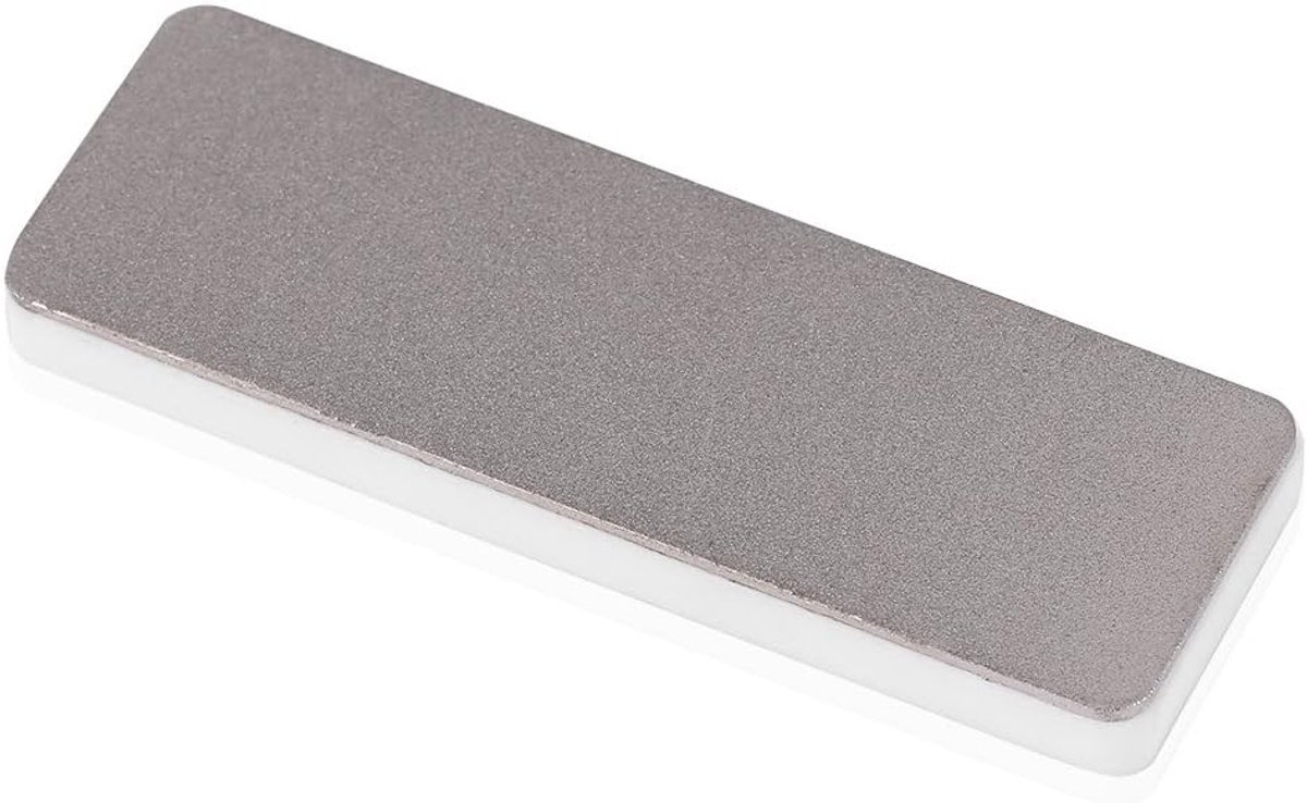 MK Stoer - Dubbelzijdige slijpsteen - Messenslijper - Voor keukenmessen - Keramisch - Gereedschap - Geschikt voor diverse messen - Antraciet - Zwart - Grof en fijn - Huishouden - Dual-sided sharpening stone, kitchen tool, knife sharpener.