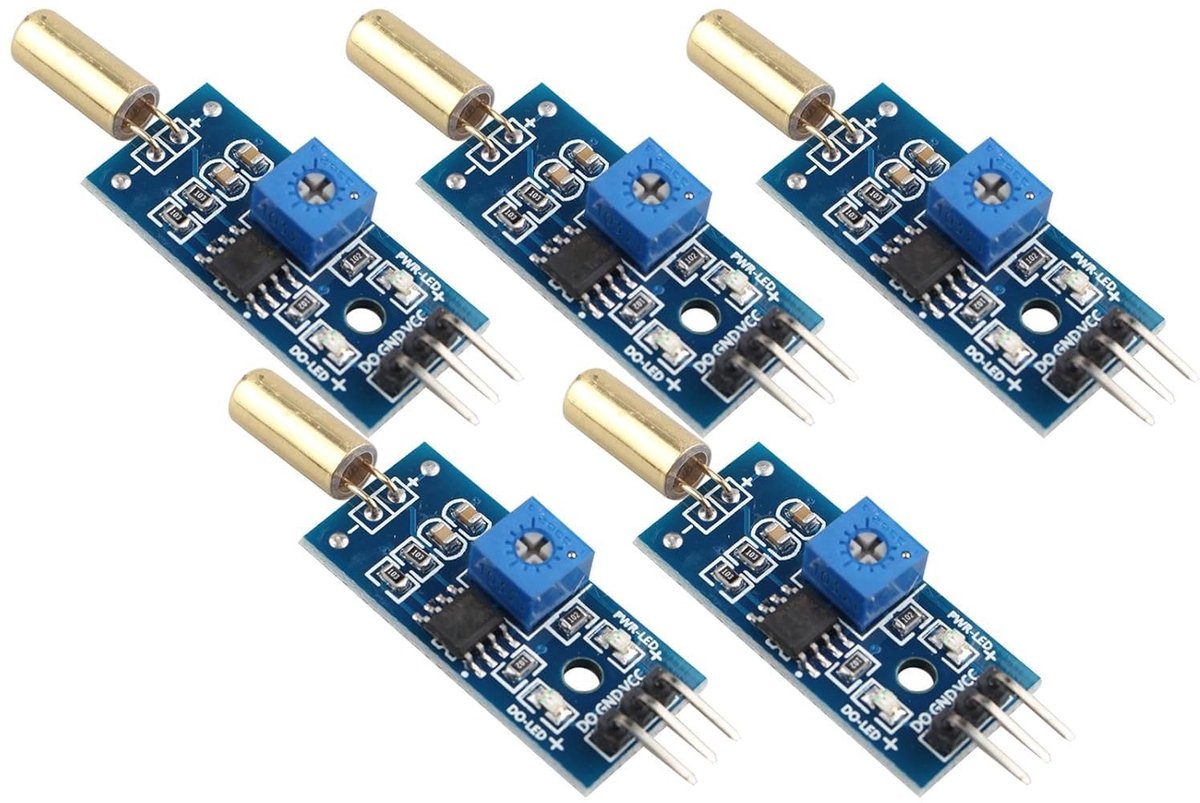 Allecto - Hoek Sensor Module - Hoge Gevoeligheid - 5-delige set - Tilt Sensor - Ideaal voor projecten - Geschikt voor elektronische toepassingen - ...