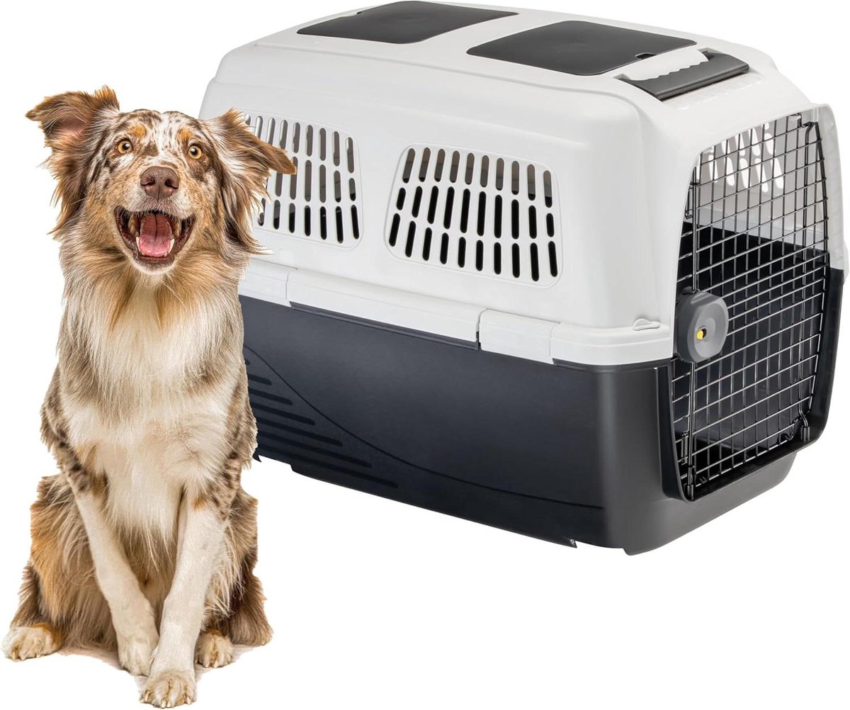 Hondendraagtas - Reismand Hond - Veilig Reizen - IATA Goedgekeurd - 87 x 57 x 60 cm - Grijs