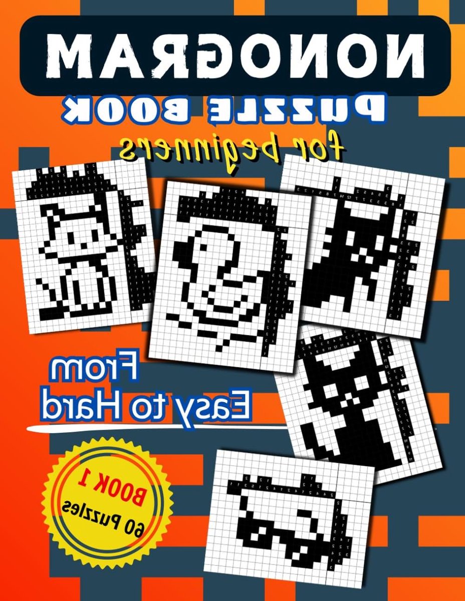 Nonogram Puzzelboek - Picross Griddlers Hanjie - Hersenen Trainen - 60 Puzzels Gevarieerd - 8.5x11 Inch - Wit
