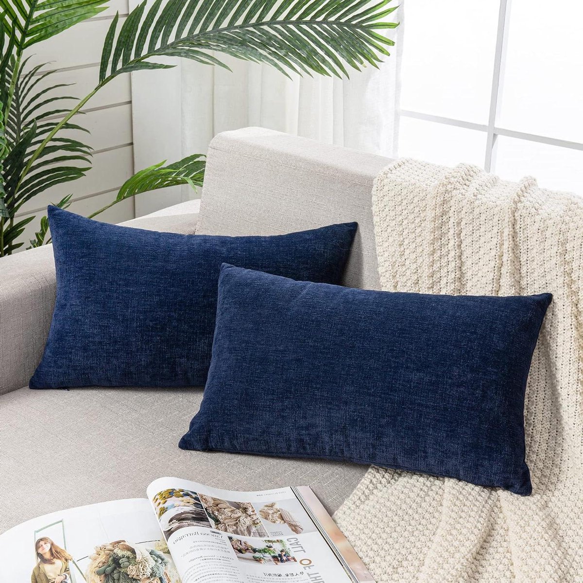 Kussenhoezen Set - Decoratieve Hoezen - Woonkamer Decoratie - Zachte Chenille Stof - 30x50