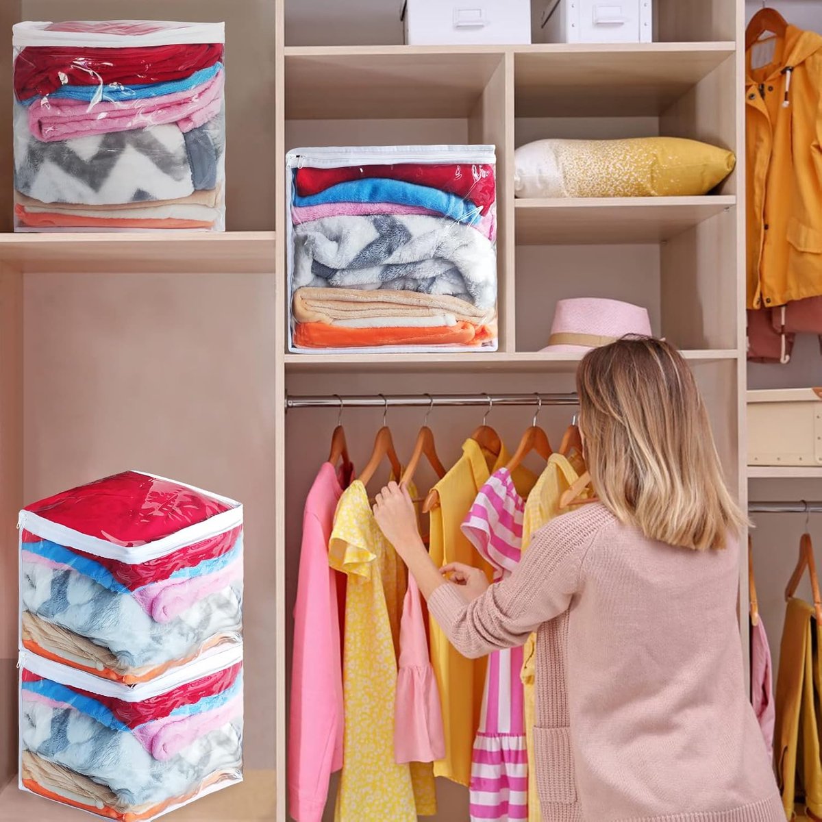Opbergzakken - Plastic zakken - Huis organiseren - Waterdicht en stofdicht - 12 stuks - Doorzichtig