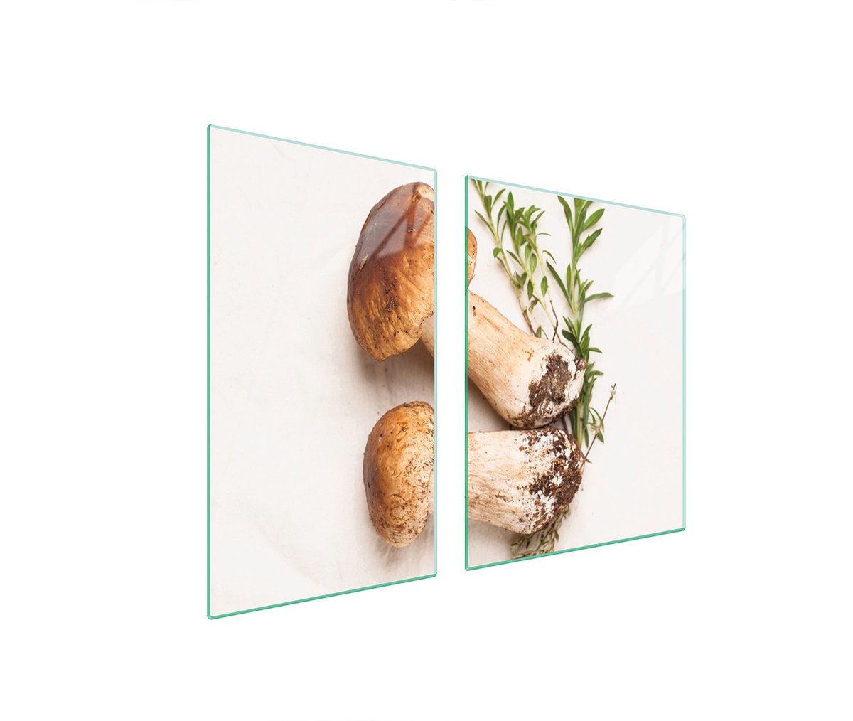 TMK ArtDeko Serie - Glazen Snijplank en Beschermplaat - 100x52 cm - Grzyby Design