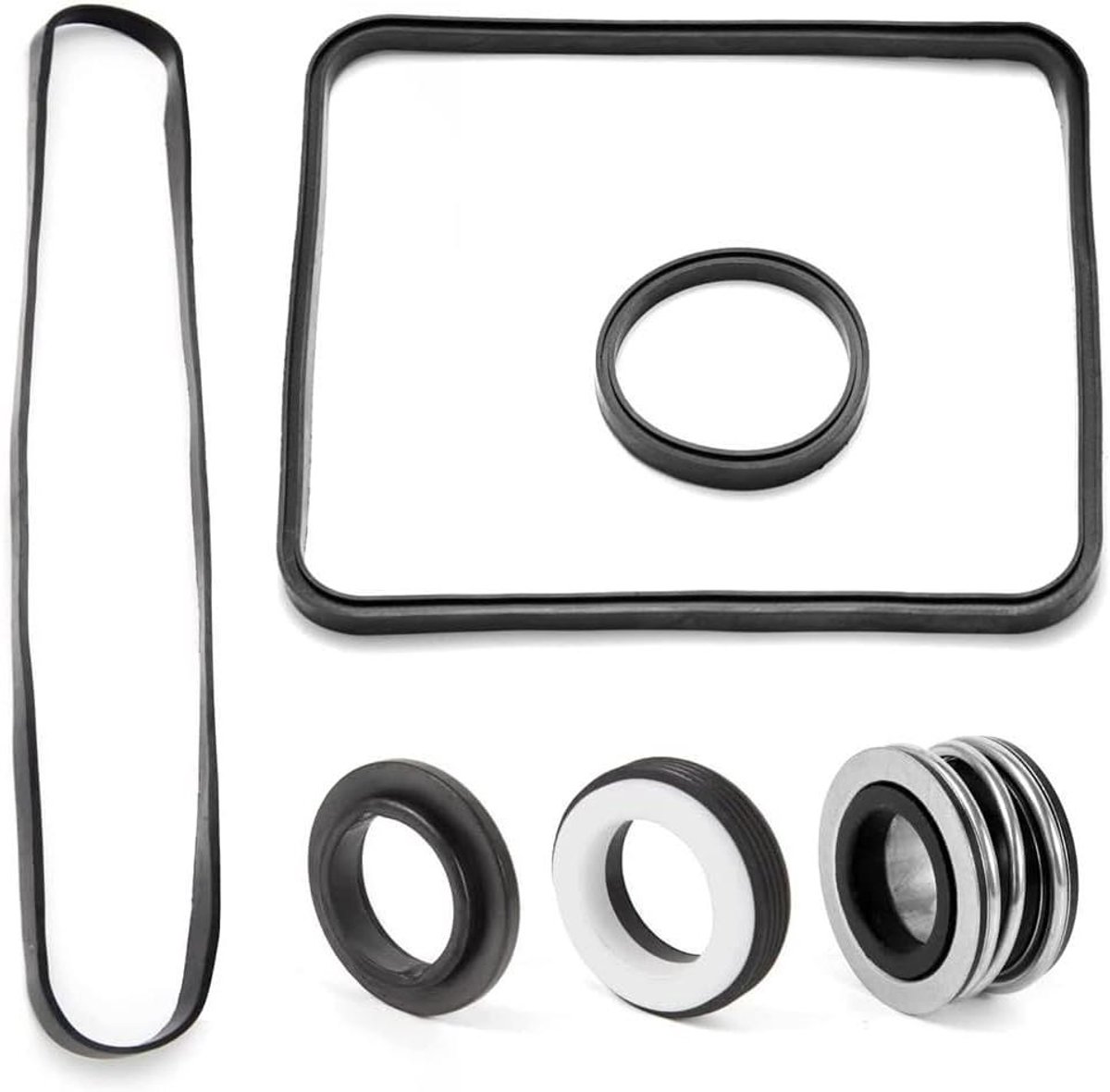Pomp O-ring Kit - Reparatieset Afdichting - Zwembad Onderhoud - Brede Compatibiliteit - 4 Delen - Zwart