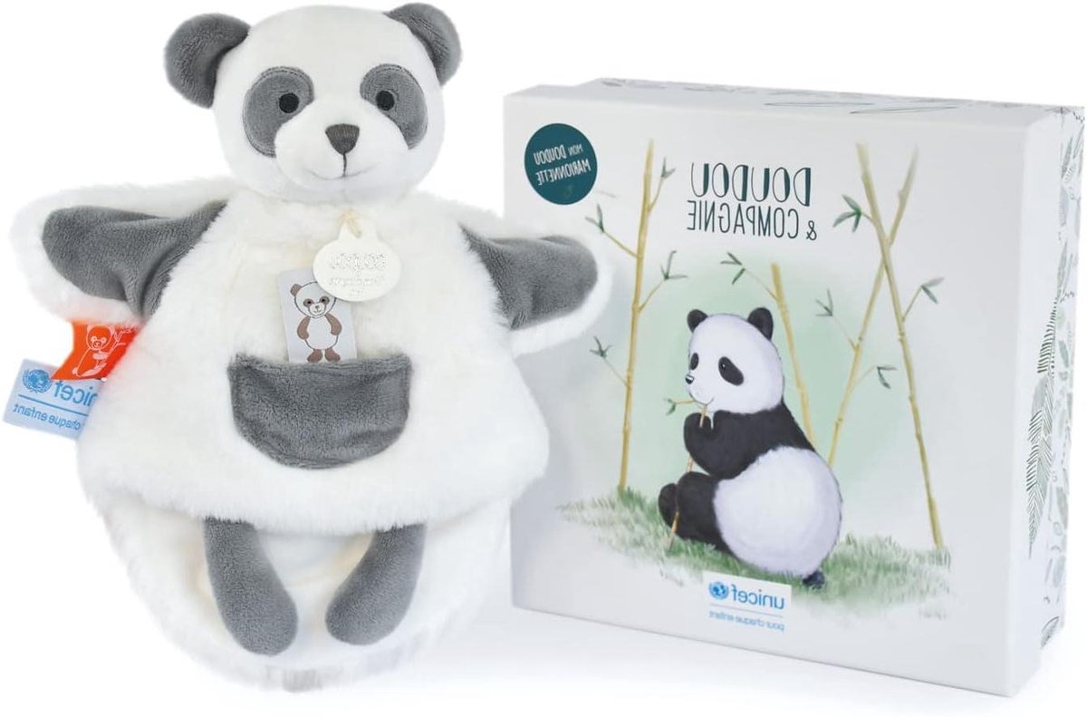 Knuffelpop Panda - Pluche Dier - Kinderen Blij Maken - Unicef Collectie - 25 cm - Wit