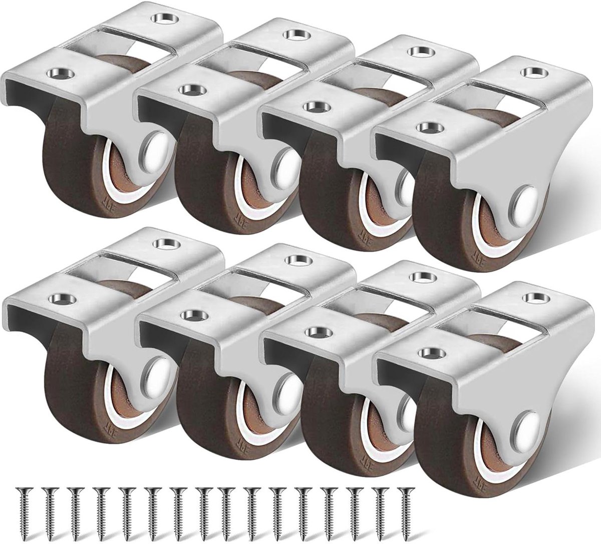 Wielen voor meubels - Vaste wielen - Meubels verplaatsen - Niet draaibaar - 32 cm - Grijs