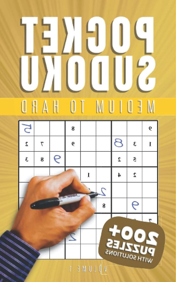 Sudoku Puzzelboek - Hersenkrakers Volwassenen - Reisactiviteit - 200 Medium Hard - 5 x 8 inch - Wit