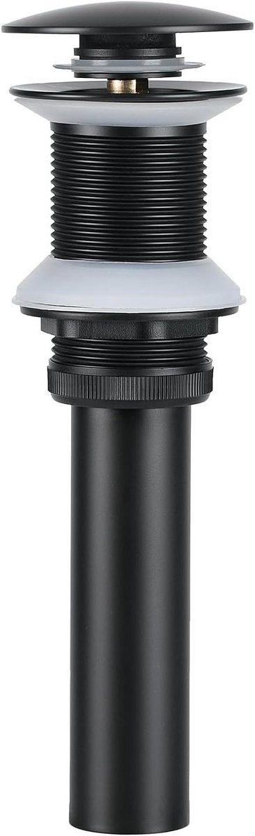 Wastafel Afvoerstop - Gootsteen Plug - Voorkom Lekkage - Zonder Overloop - 4.1-4.9 cm Gatdiameter - Mat Zwart