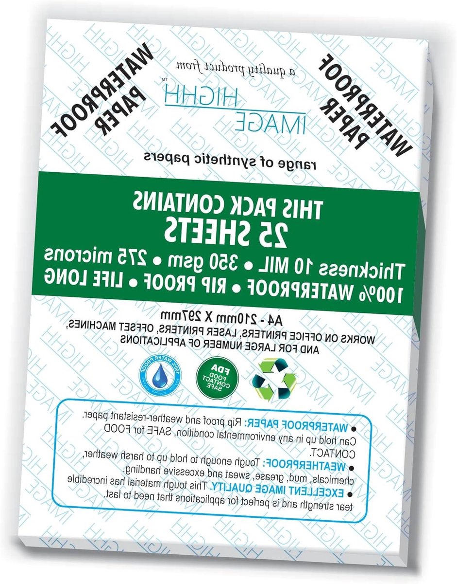 Waterproof Papier - Scheurvast Papier - Duurzame Documenten - Niet Scheurbaar - 25 Vel - Wit